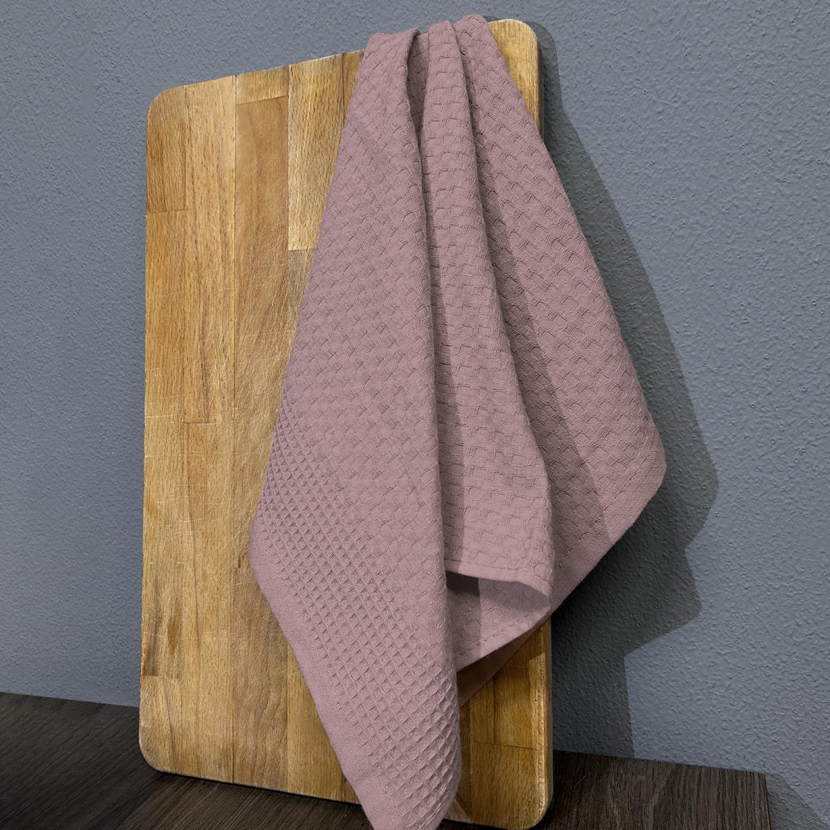 Полотенце вафельное Fine Line стежка, лилово-бежевый, 270 гр - 0