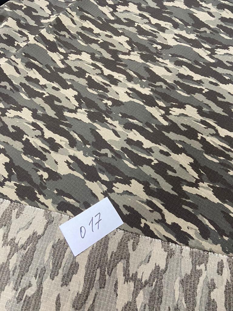 Ткань плащевая Грета рип-стоп черный мультикам Х017 - 0