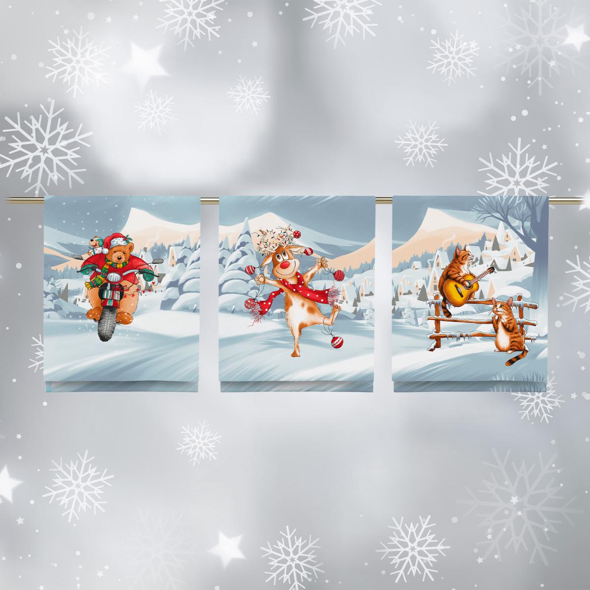 Полотно вафельное 150 см наб рис.29384-1 Новогодние каникулы - 1