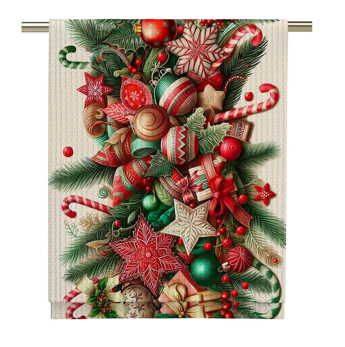 Полотно вафельное 50 см наб рис.29404-1 Сладкие трости - 1