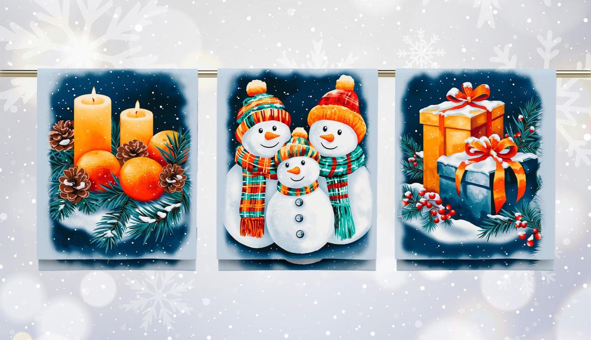 Полотно вафельное 150 см наб рис.29396-1 Мандариновый аромат - 1