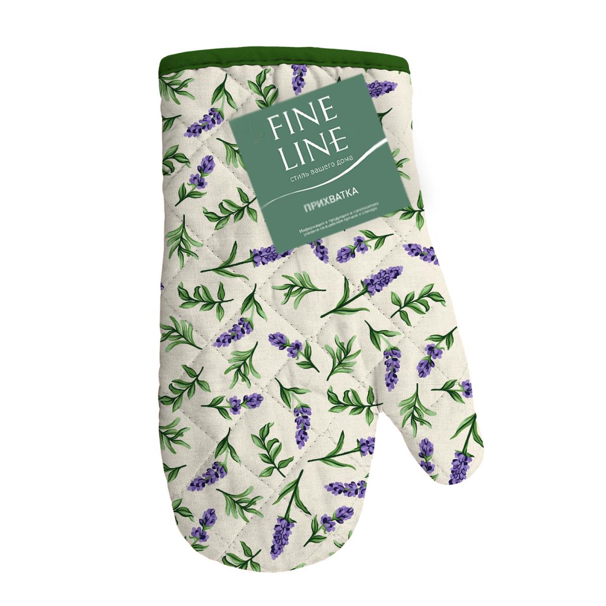 Прихватка-рукавица рогожка Fine Line рис.62107-1 Сказочная гортензия - 3