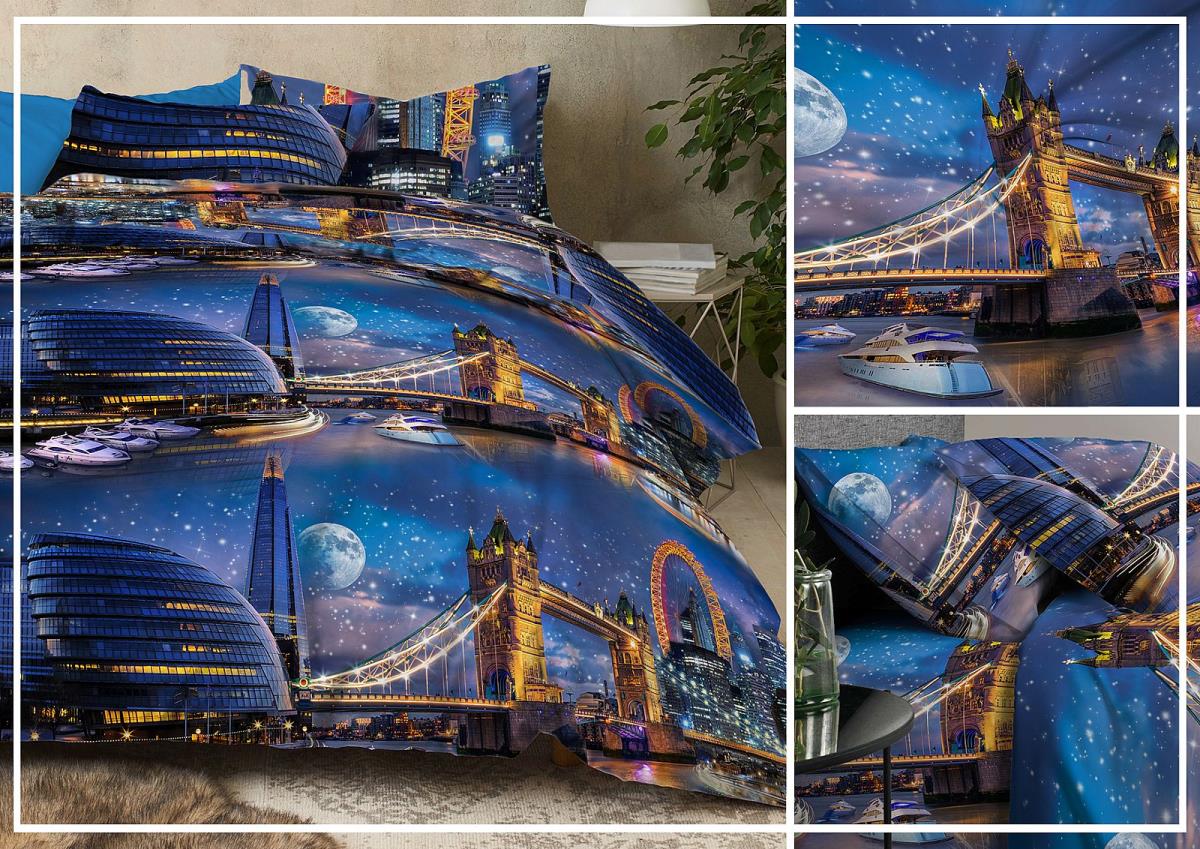 Бязь Комфорт 150 см наб рис.13125-1 Ночные огни - 2