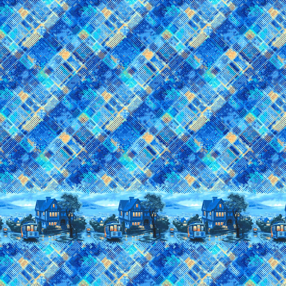 Перкаль 220 см наб рис.6762-1 Крымский вечер - 1