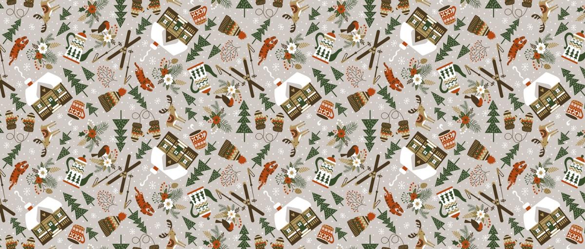 Рогожка 150 см наб рис.29038-1 Зимние забавы - 0