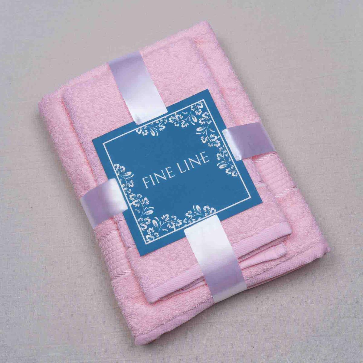 Комплект махровых полотенец Fine Line Бабл розовый - 0