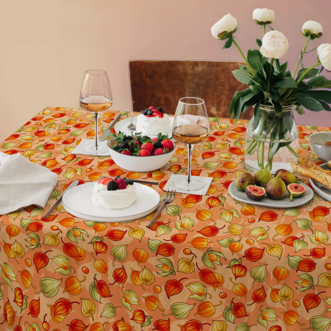 Скатерть рогожка Все ДOMA/Vse DOMA рис.60244-1 Физалис - 0