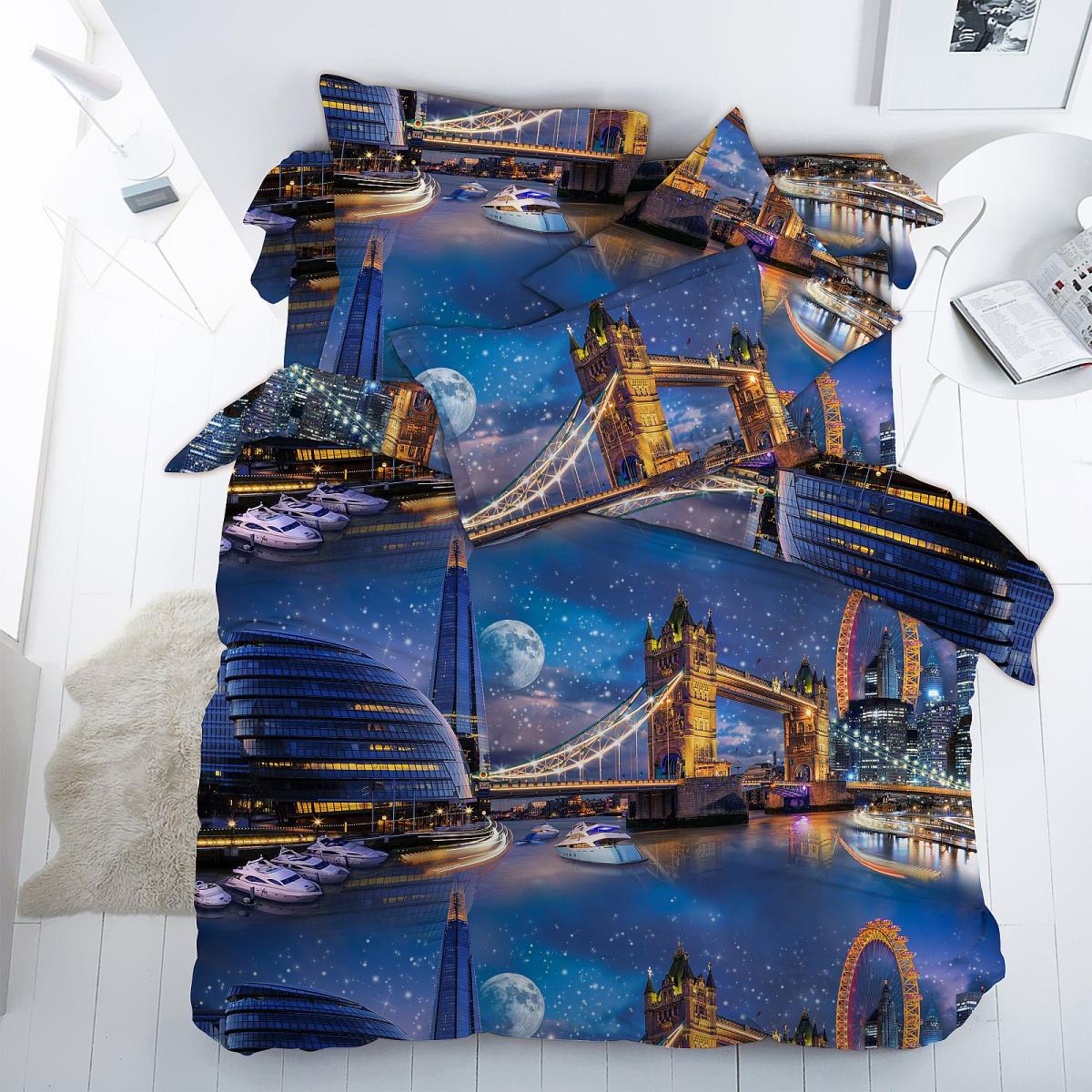 Бязь Комфорт 150 см наб рис.13125-1 Ночные огни - 0