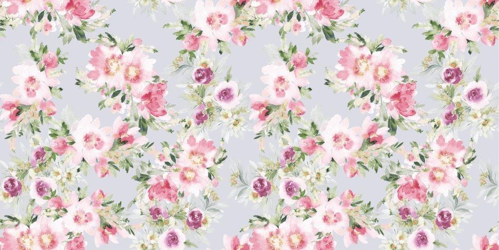 Тик наволочный 150 см наб рис.5582-1 Акварельные цветы - 1