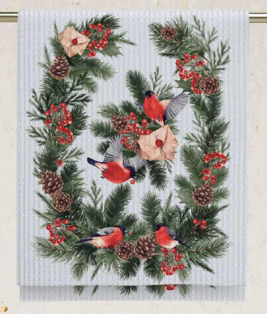 Полотно вафельное 50 см наб рис.29280-1 Новогодняя открытка - 1