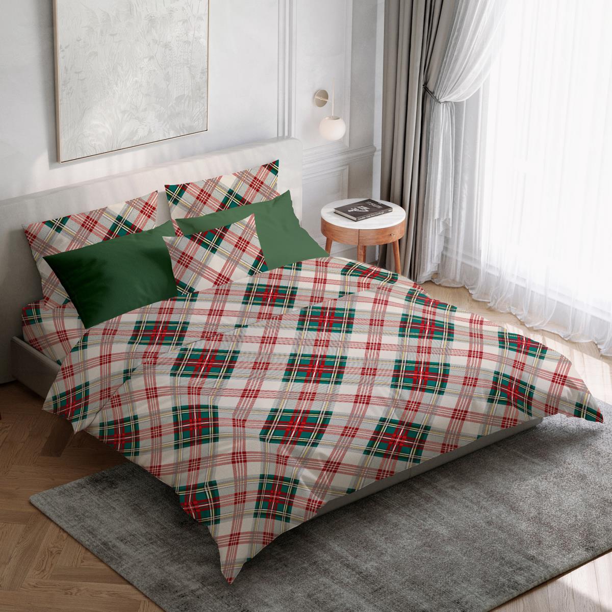 Перкаль 220 см наб рис.43091-1 Новогодний тартан - 0