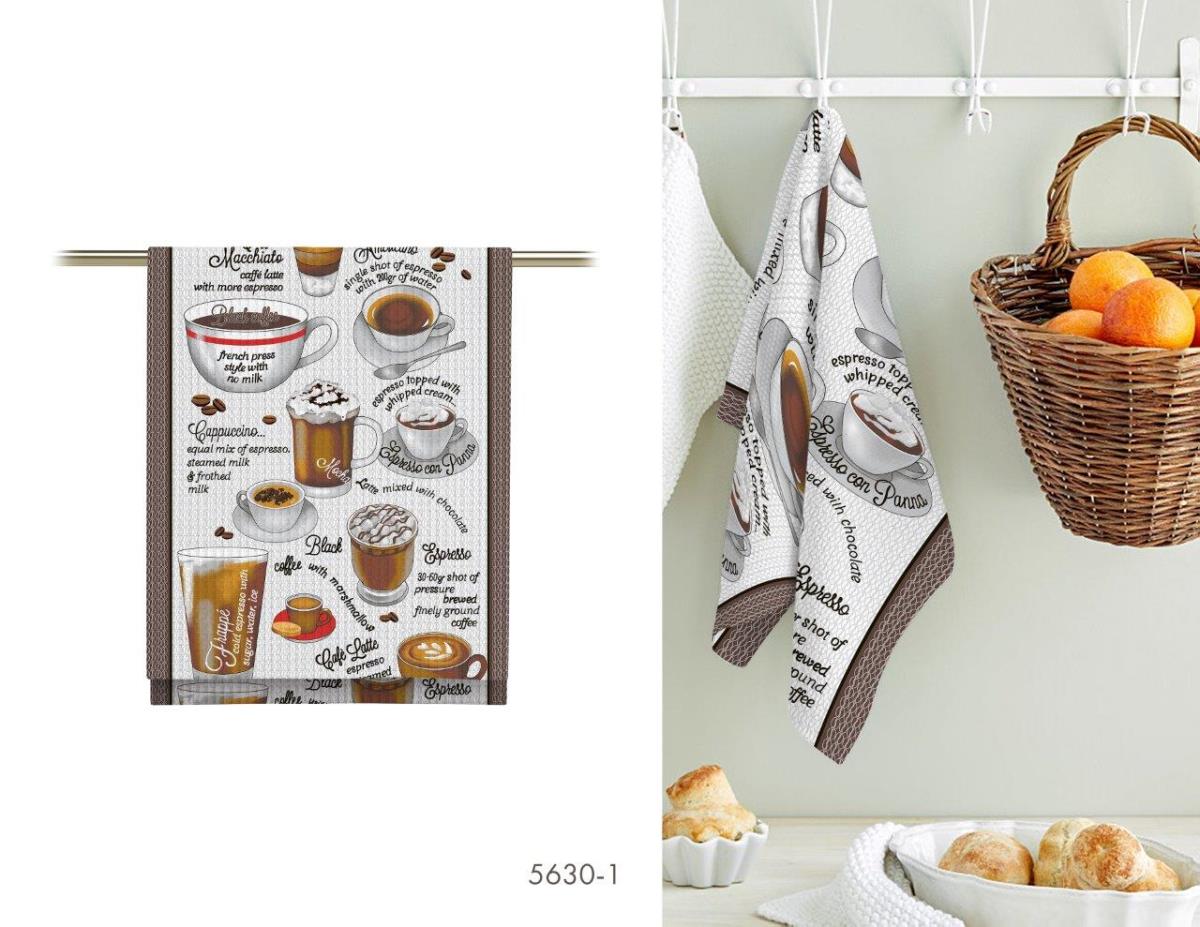 Полотно вафельное 50 см наб рис.5630-1 Кофемания - 1