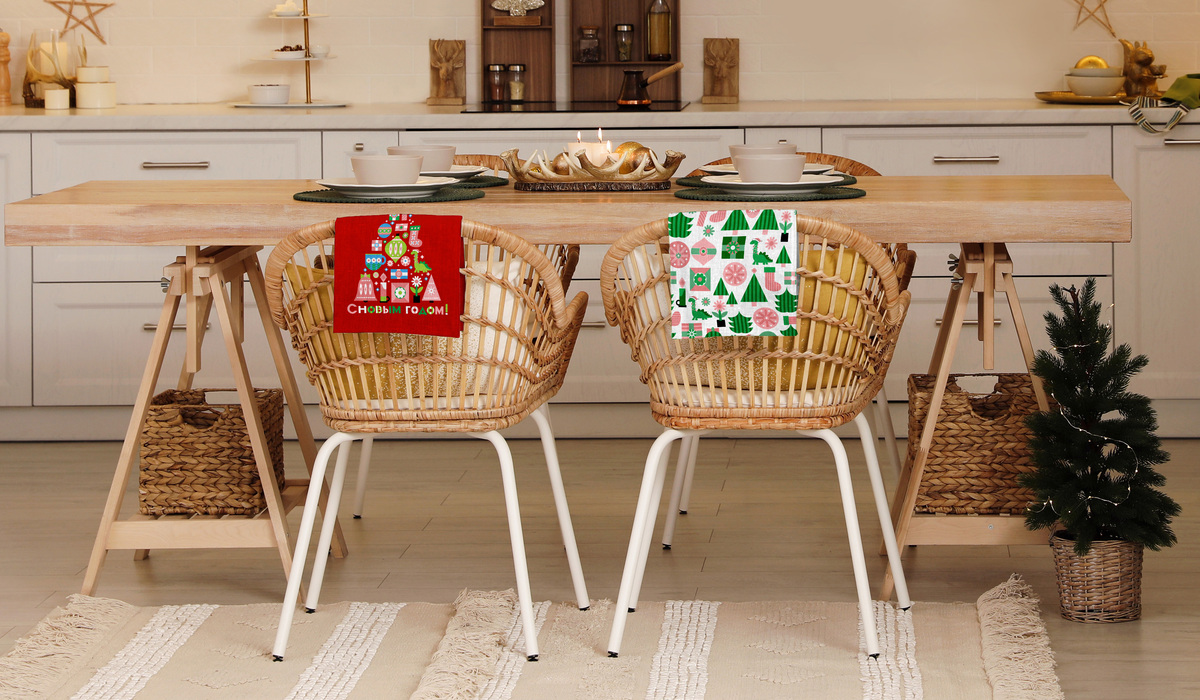 Полотно вафельное 150 см наб рис.29216-2 Новогодняя мозаика - 2