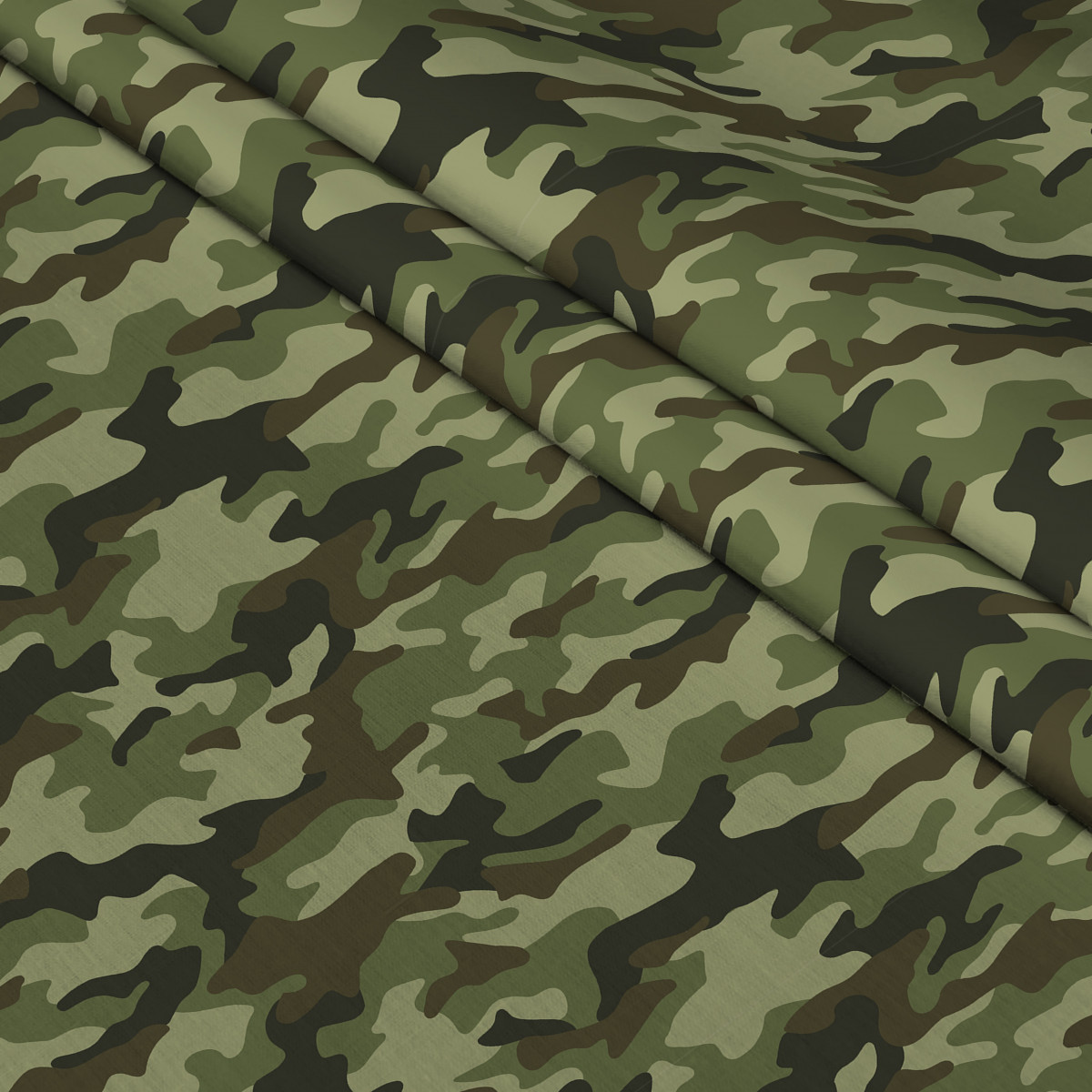 Полотно вафельное 150 см 2390/1 Зеленый камуфляж - 0