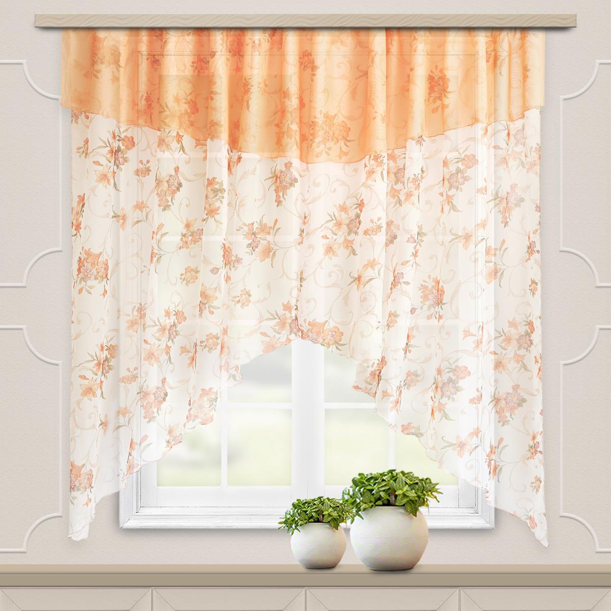 Комплект штор вуаль Fine Line Феерия, какао - 0