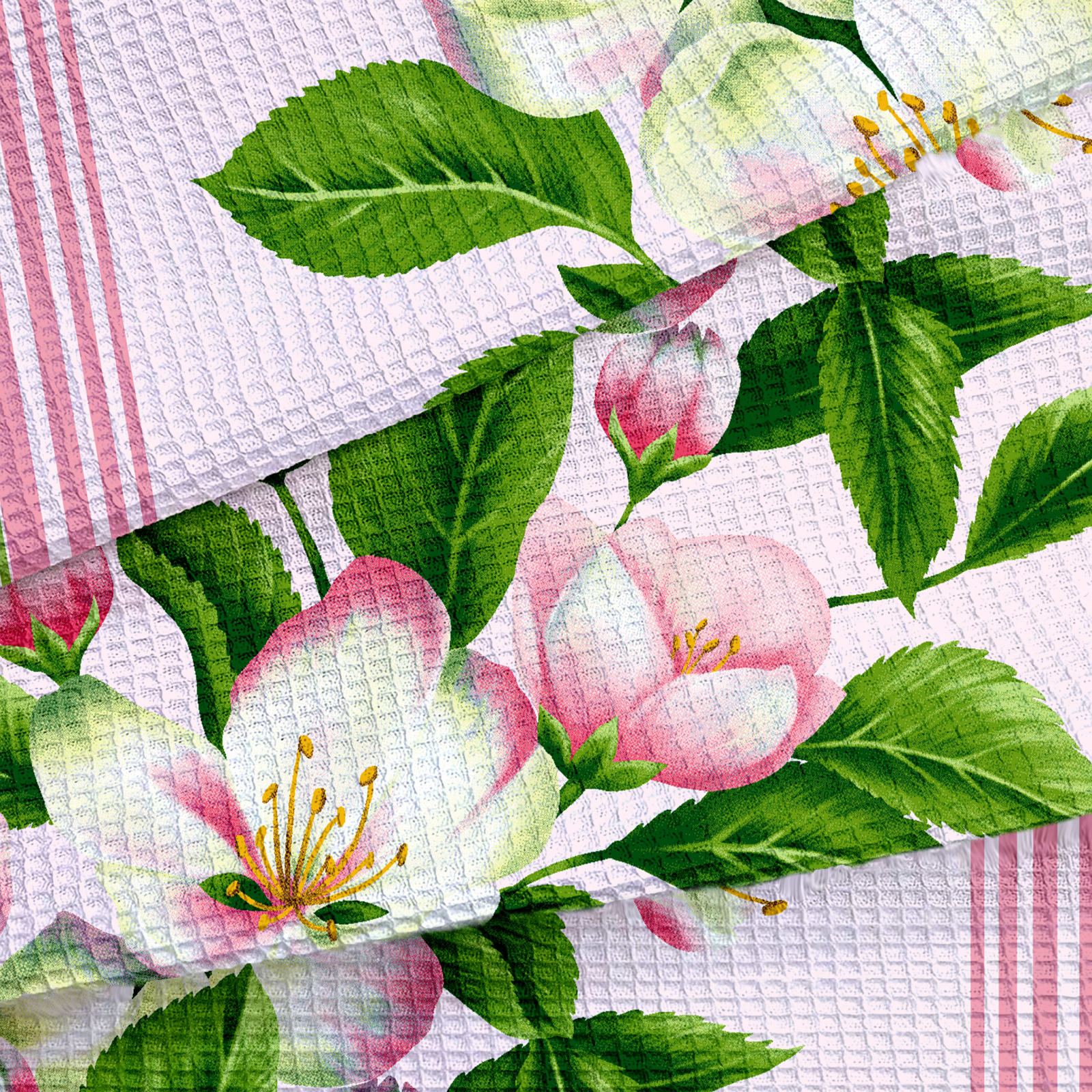 Полотно вафельное 50 см наб рис.29432-1 Цветочный вернисаж - 3