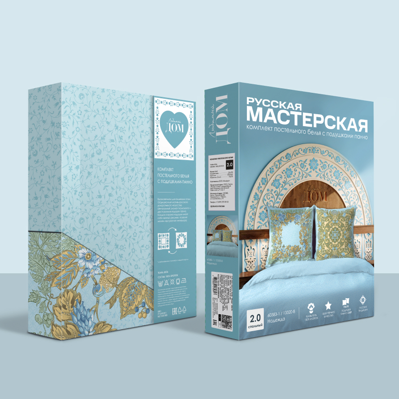 КПБ бязь РУССКАЯ МАСТЕРСКАЯ Любимый дом (70х70 - 2 шт. панно) рис.60383-1/13320-8 Надежда - 3