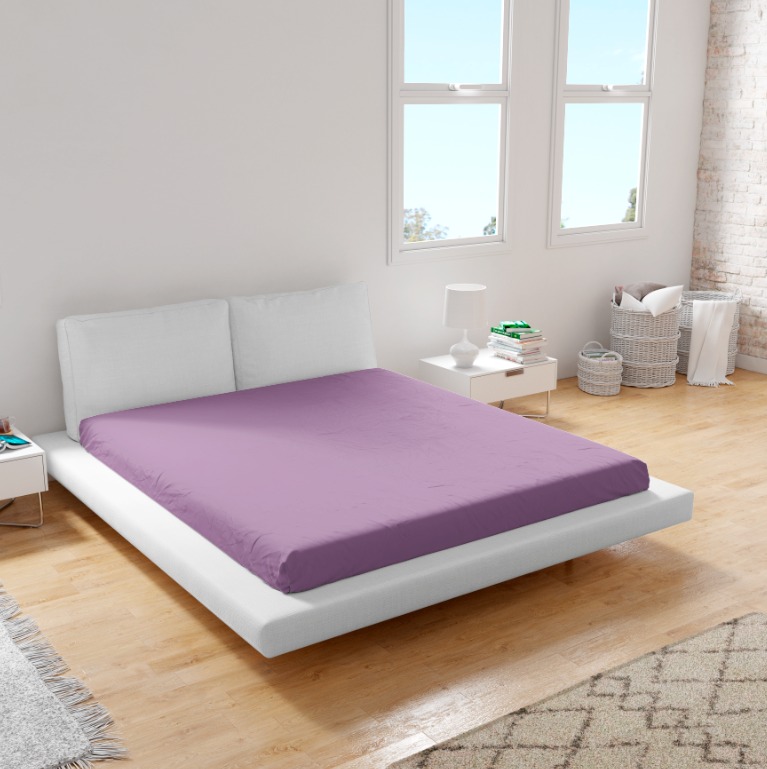 Простыня трикотажная на резинке Fine Line сиреневый - 2