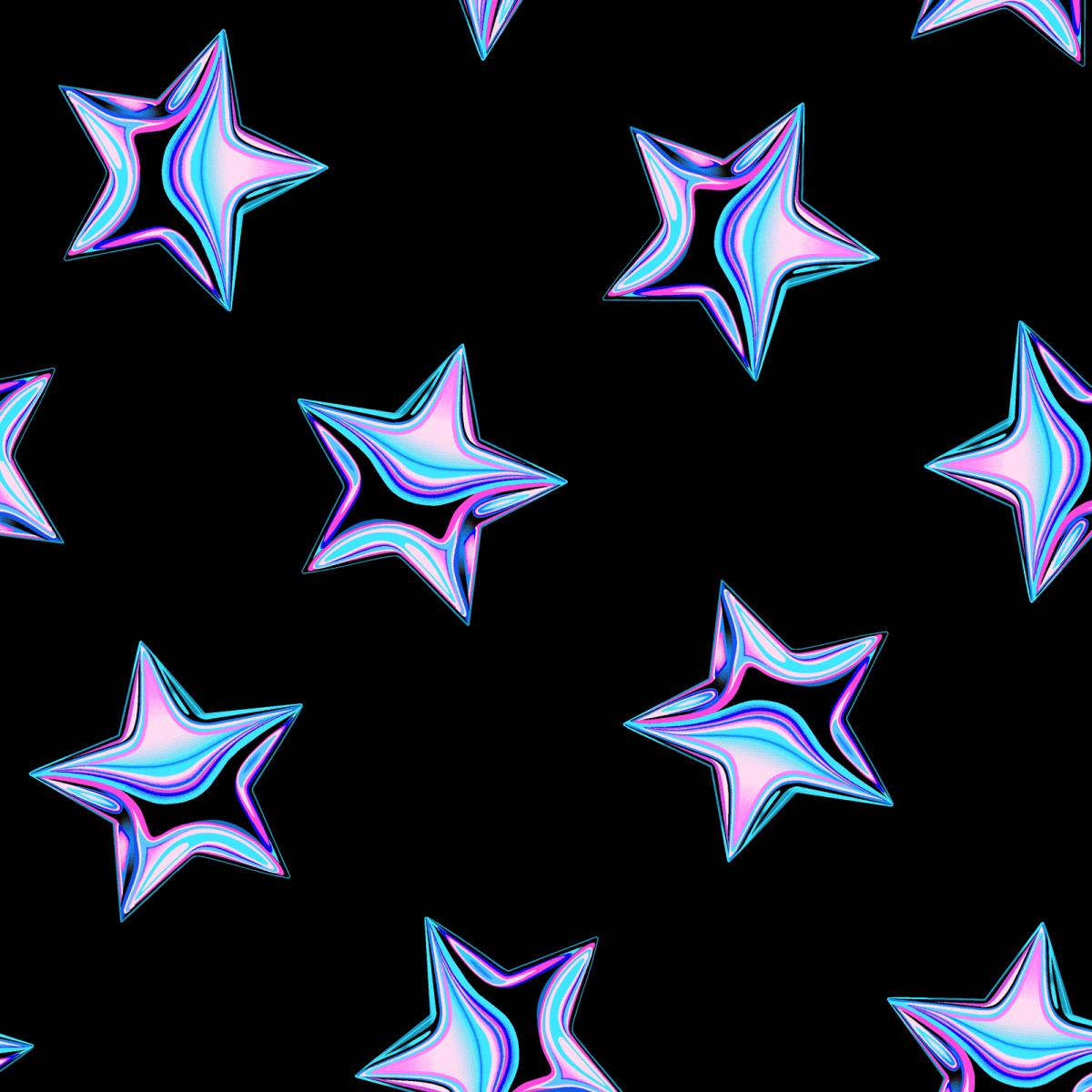 Перкаль 220 см наб рис.50255-2 Неоновые звезды на черном (комп 937639) - 1