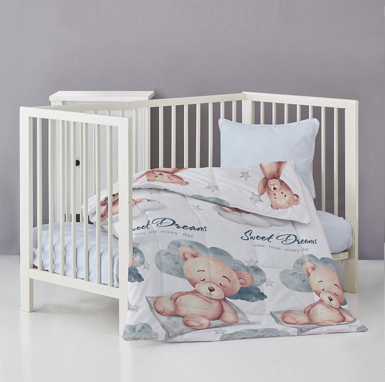 КПБ детский перкаль (нав.40*60) Лунный мишка БДА - 0