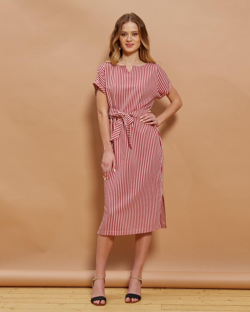 Платье жен BeGood SS20WW717 Etress красная полоска - 0