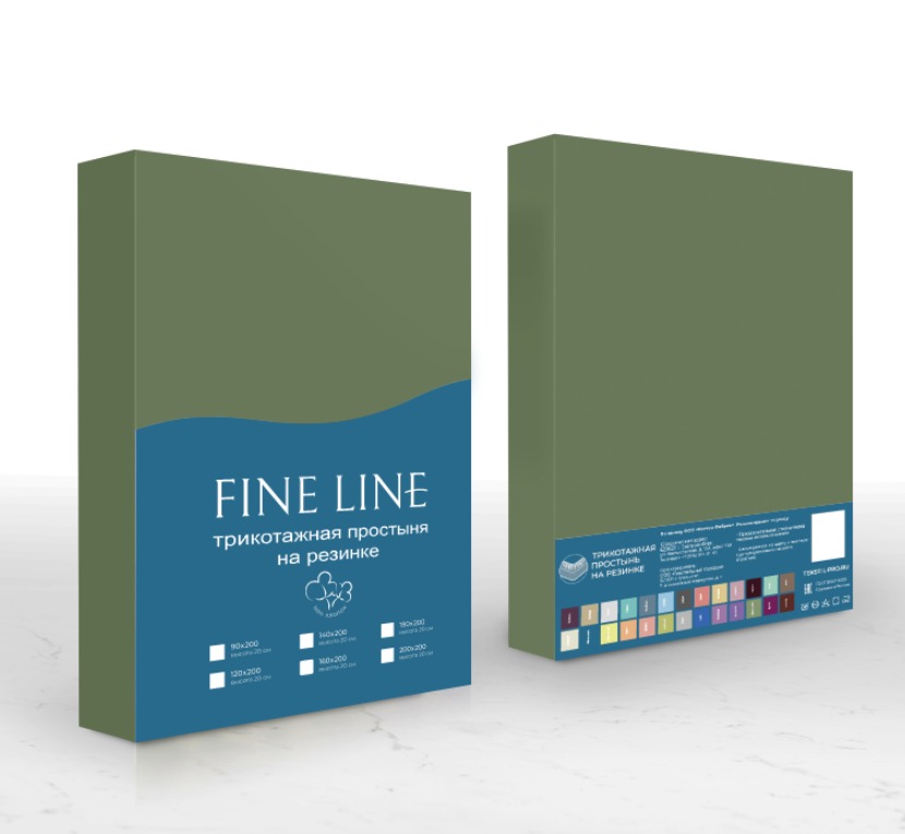 Простыня трикотажная на резинке Fine Line фисташковый - 3