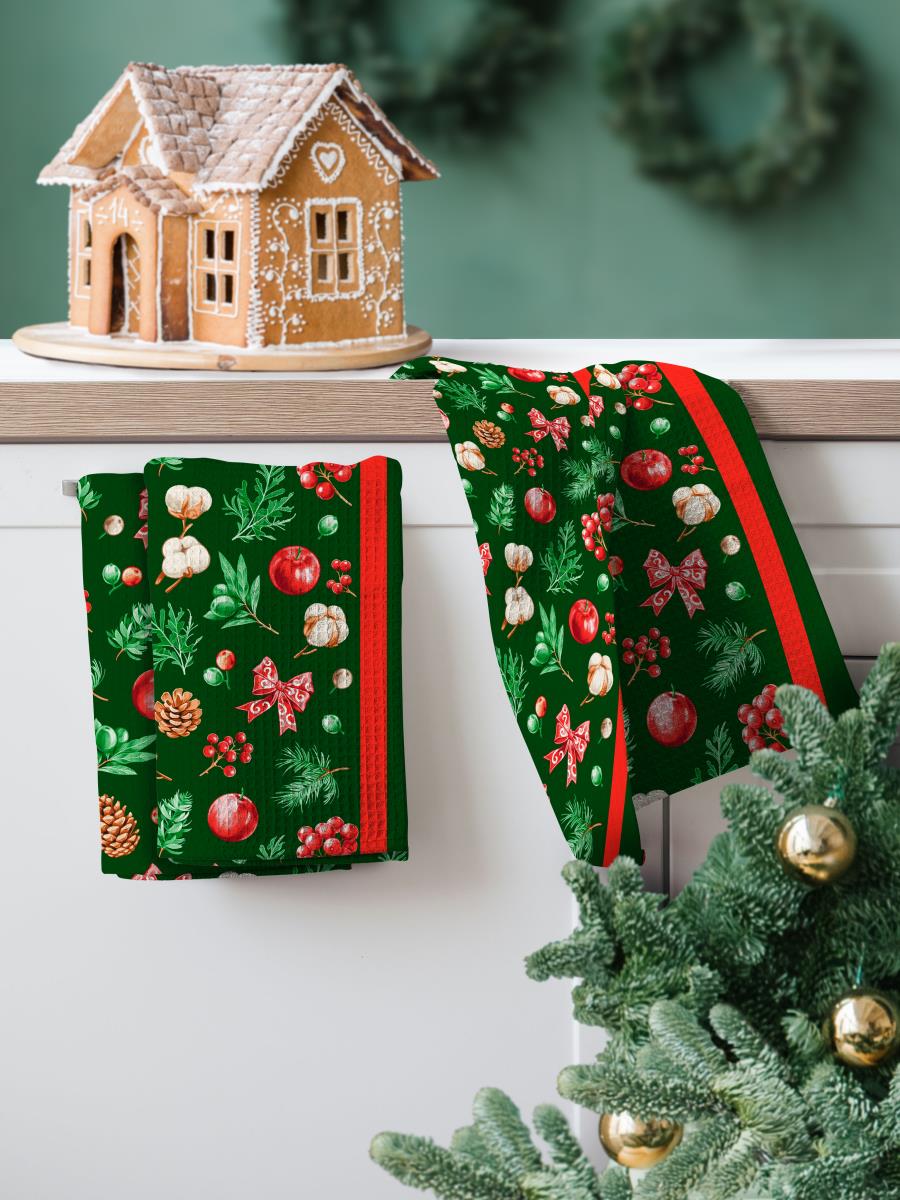 Полотно вафельное 50 см наб рис.29405-1 Зимнее чудо - 1