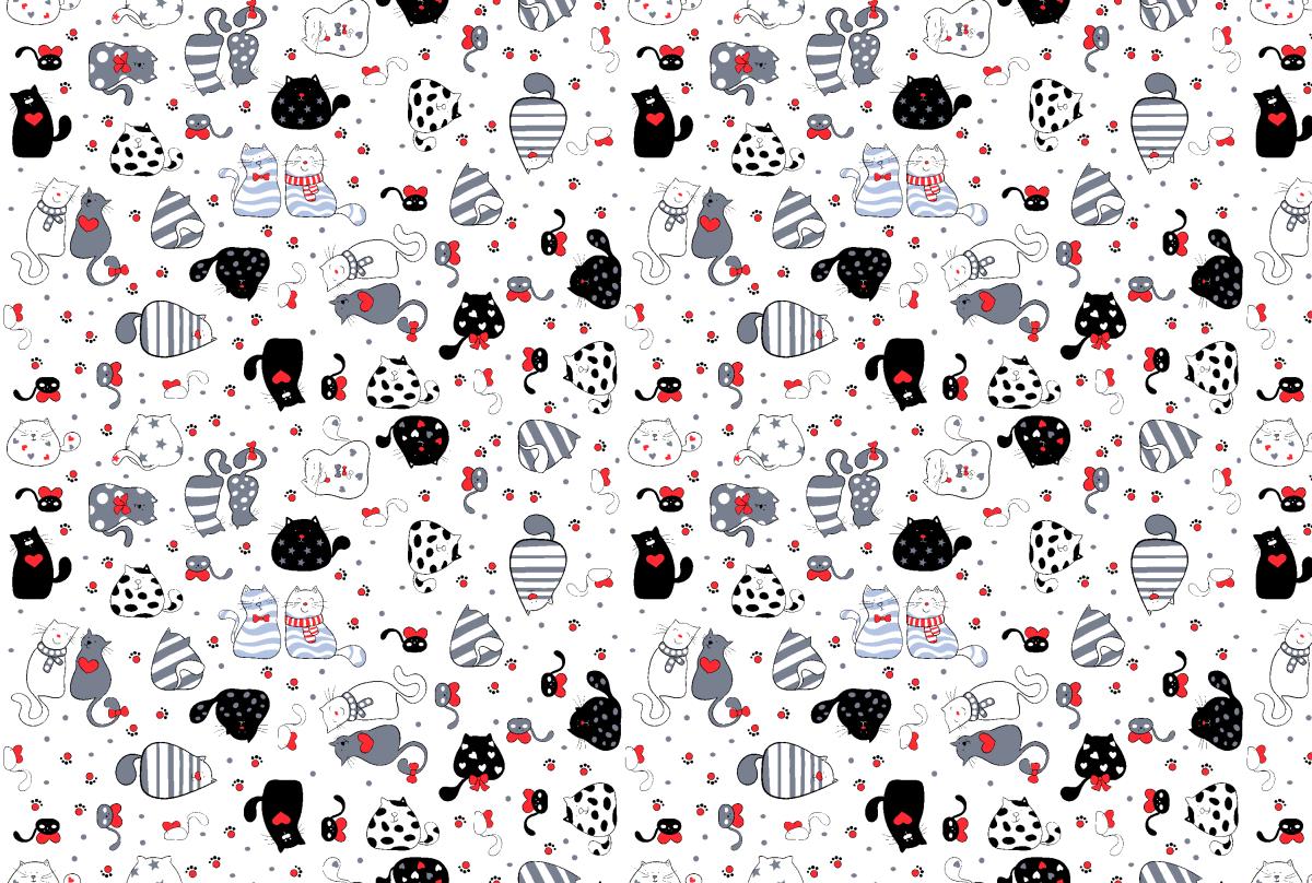 Фланель 90 см наб б/з рис.21195-1 Кошечки - 0