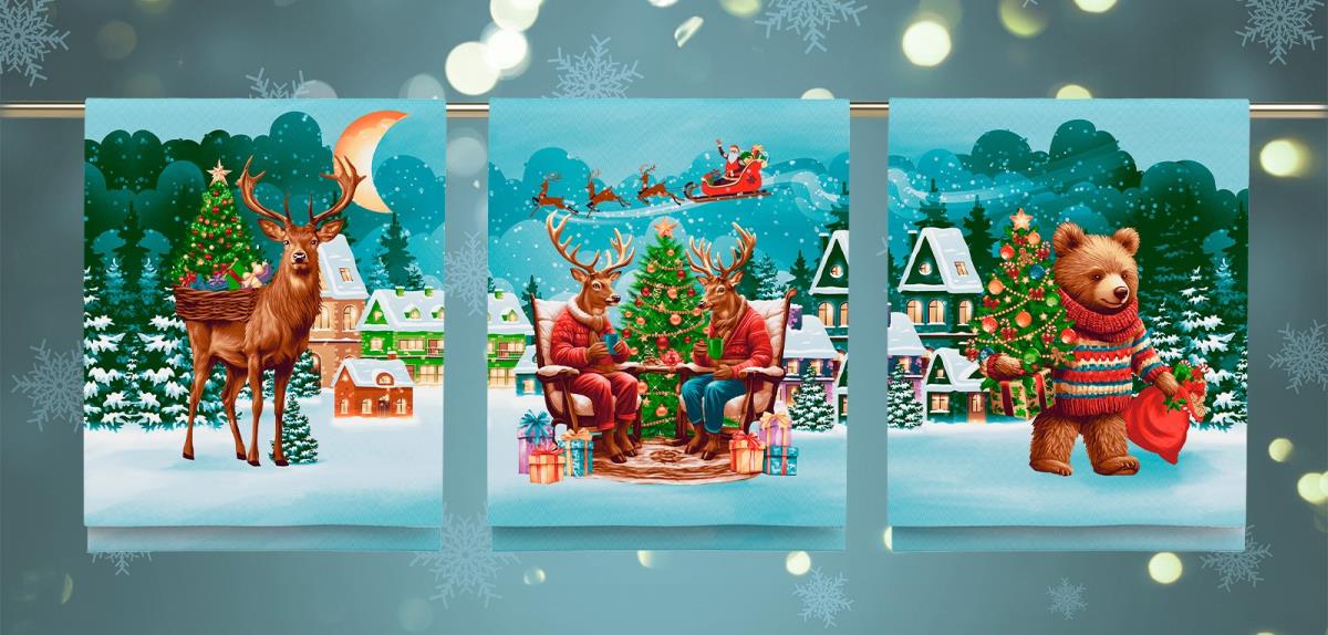 Рогожка 150 см наб рис.29383-1 Праздник к нам приходит - 1