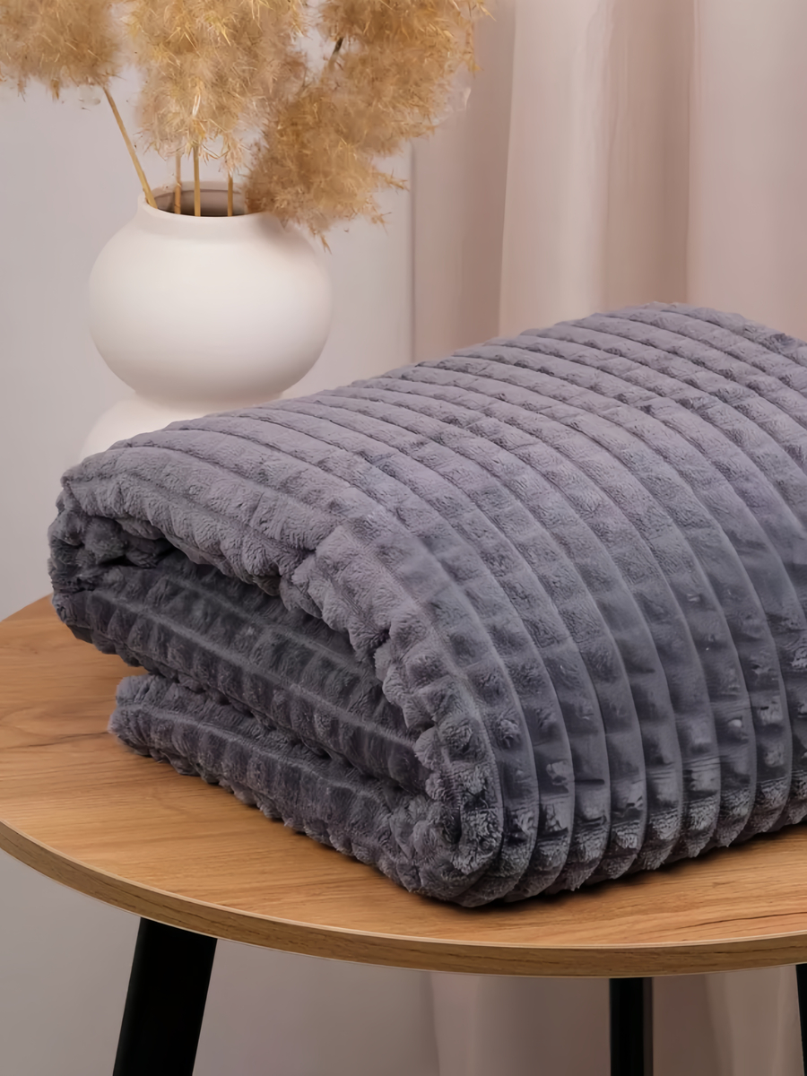 Плед велсофт Евро Темно-серый - 1