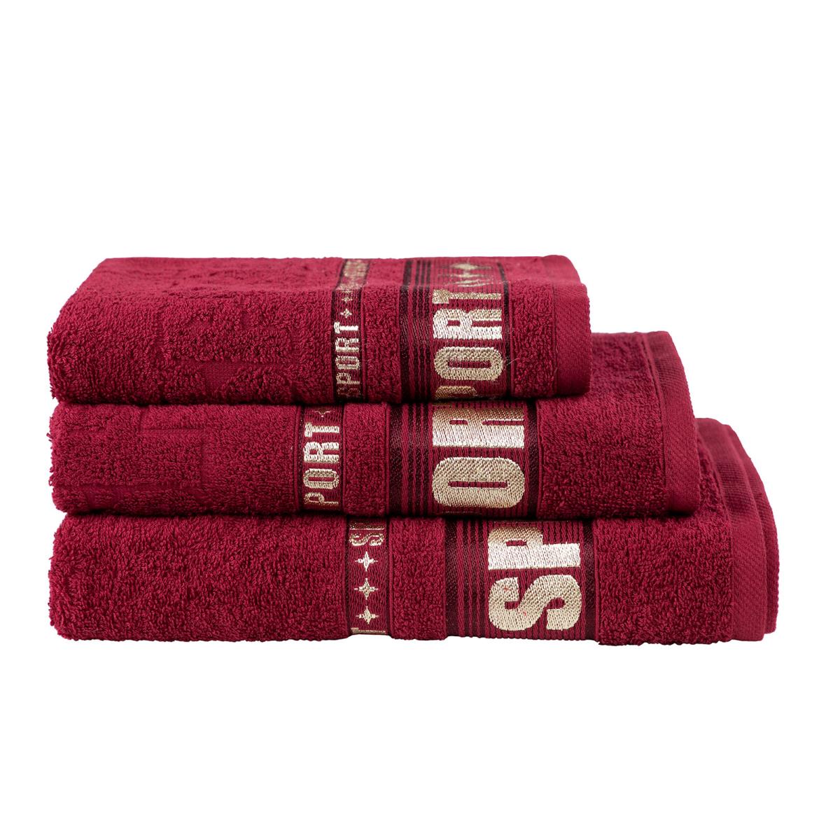 Полотенце махровое Gala бордюр Sport бордо - 0