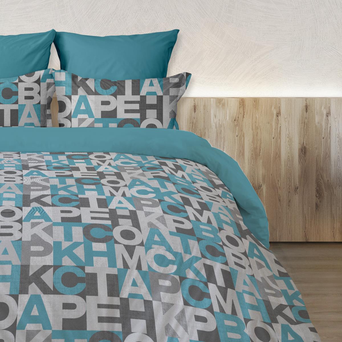 Бязь Премиум 150 см наб рис.64049-2 Кициан бирюзовый (комп 965852) - 0