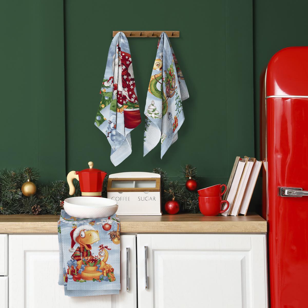 Полотно вафельное 150 см наб рис.29296-1 Веселый праздник - 2