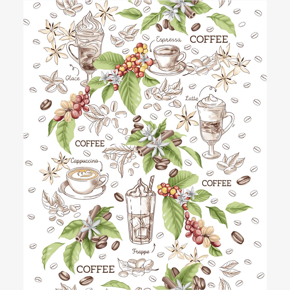 Полотенце вафельное Gala рис 62000-1 Кофейный букет - 1