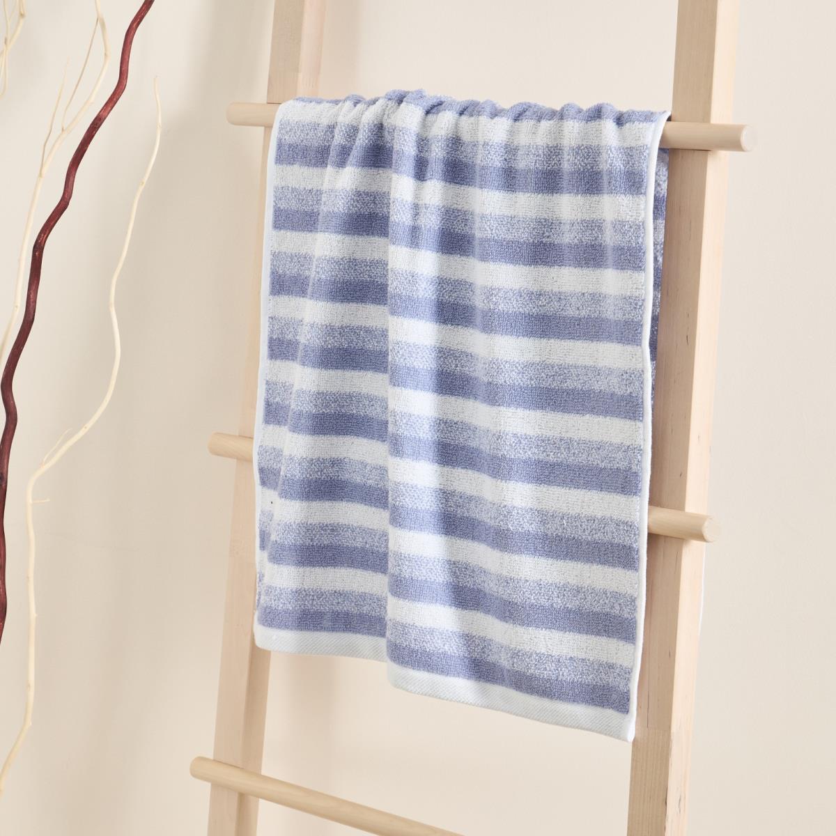 Полотенце махровое Fine Line Полоса , васильковый, пестроткань - 0