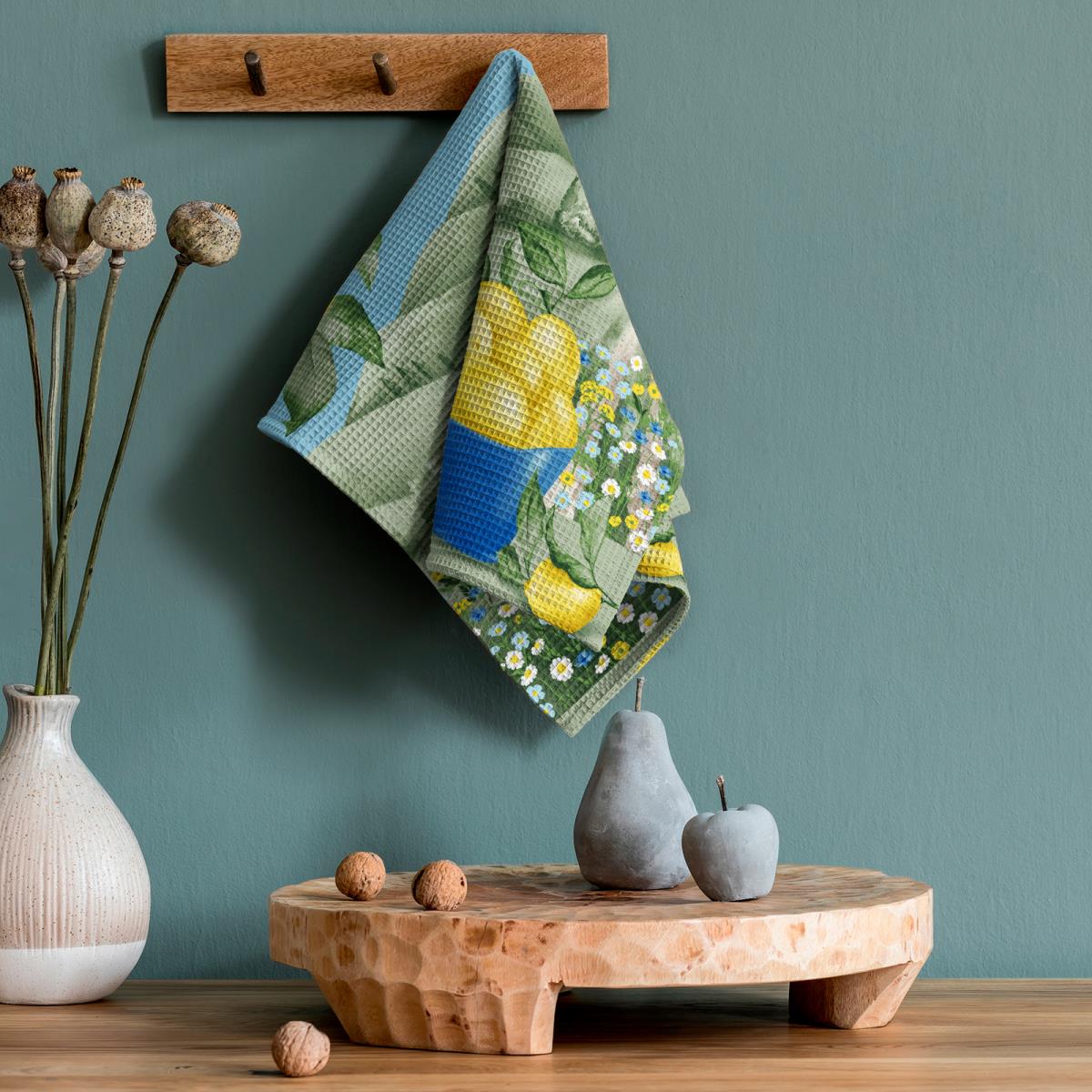 Полотенце вафельное Vse DOMA рис.60257-1 Ветвь лимона - 0