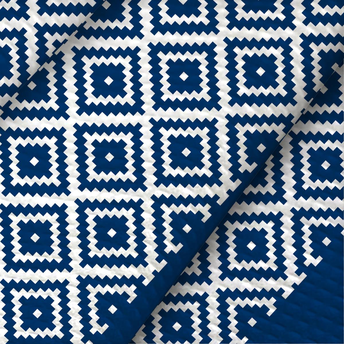 Полотенце вафельное Fine Line рис.62076-2 Геометрия синий - 1