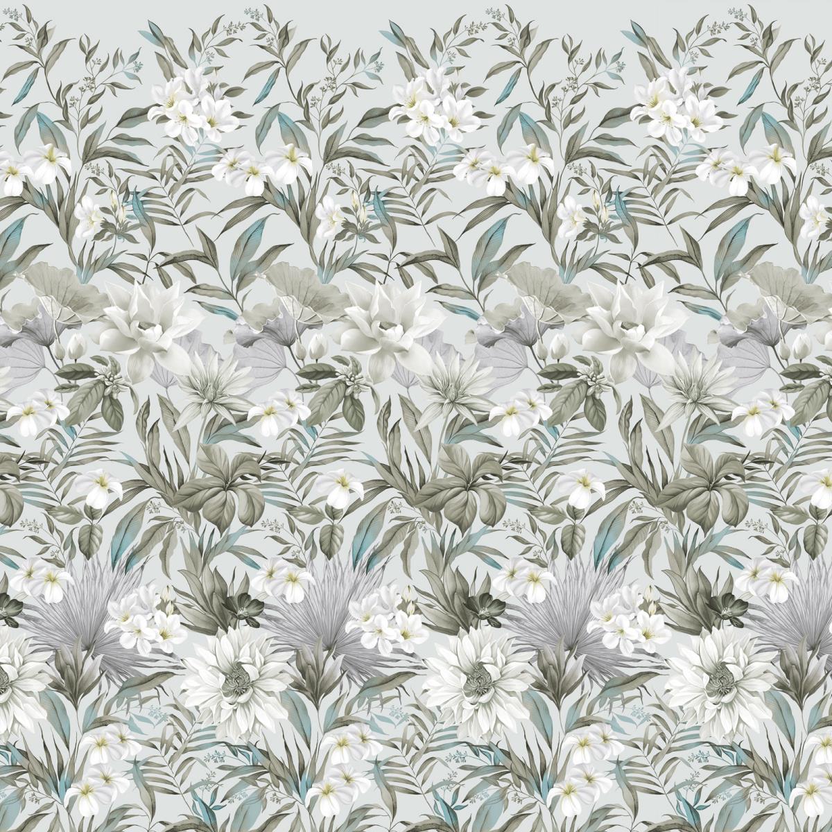 Сатин 220 см наб рис.6984-1 Серебрянный лотос - 1