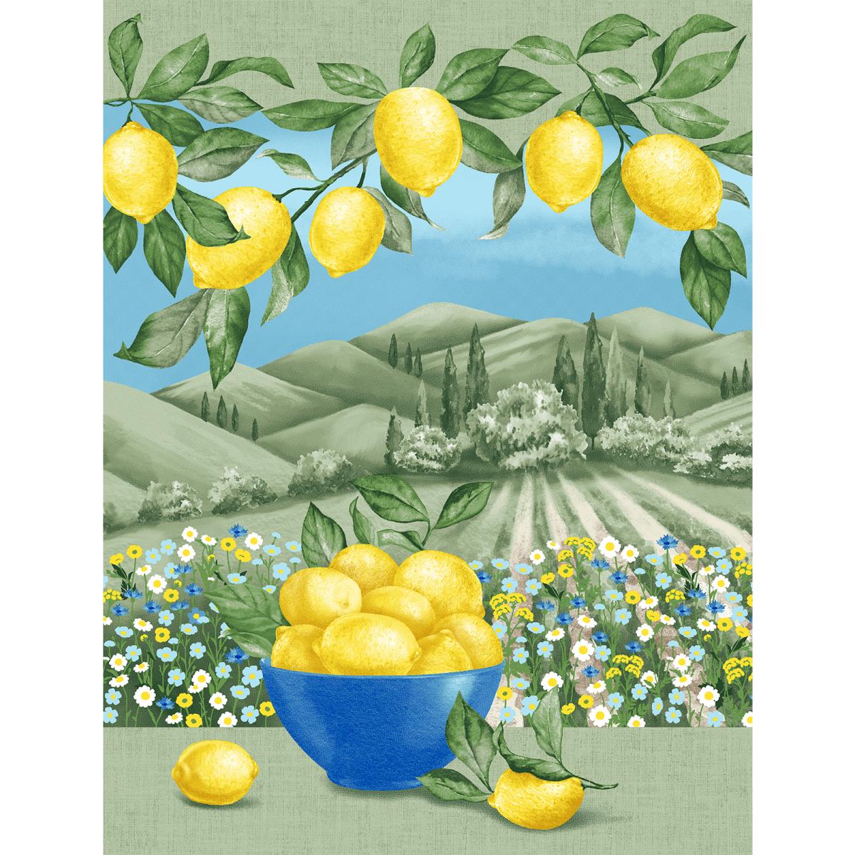 Полотенце вафельное Vse DOMA рис.60257-1 Ветвь лимона - 1