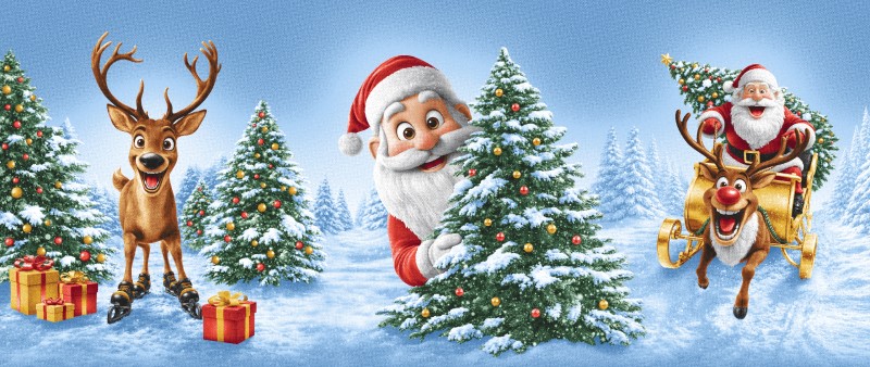 Полотно вафельное 150 см наб рис.29541-1 Лапландия - 0