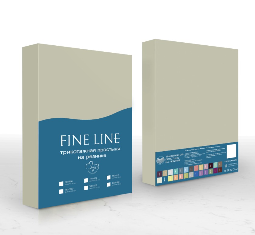 Простыня трикотажная на резинке Fine Line молочный - 3