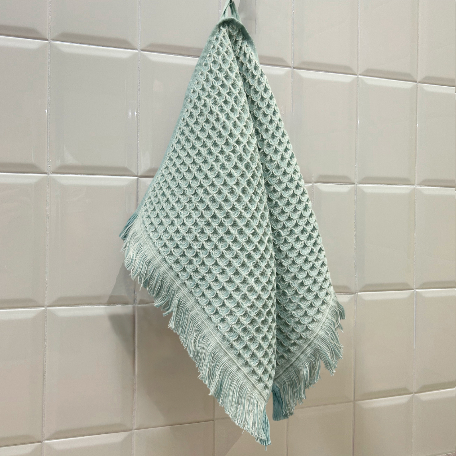 Полотенце вафельное MINERALIE FINE LINE, коллекция ELTON, бирюзовый - 0