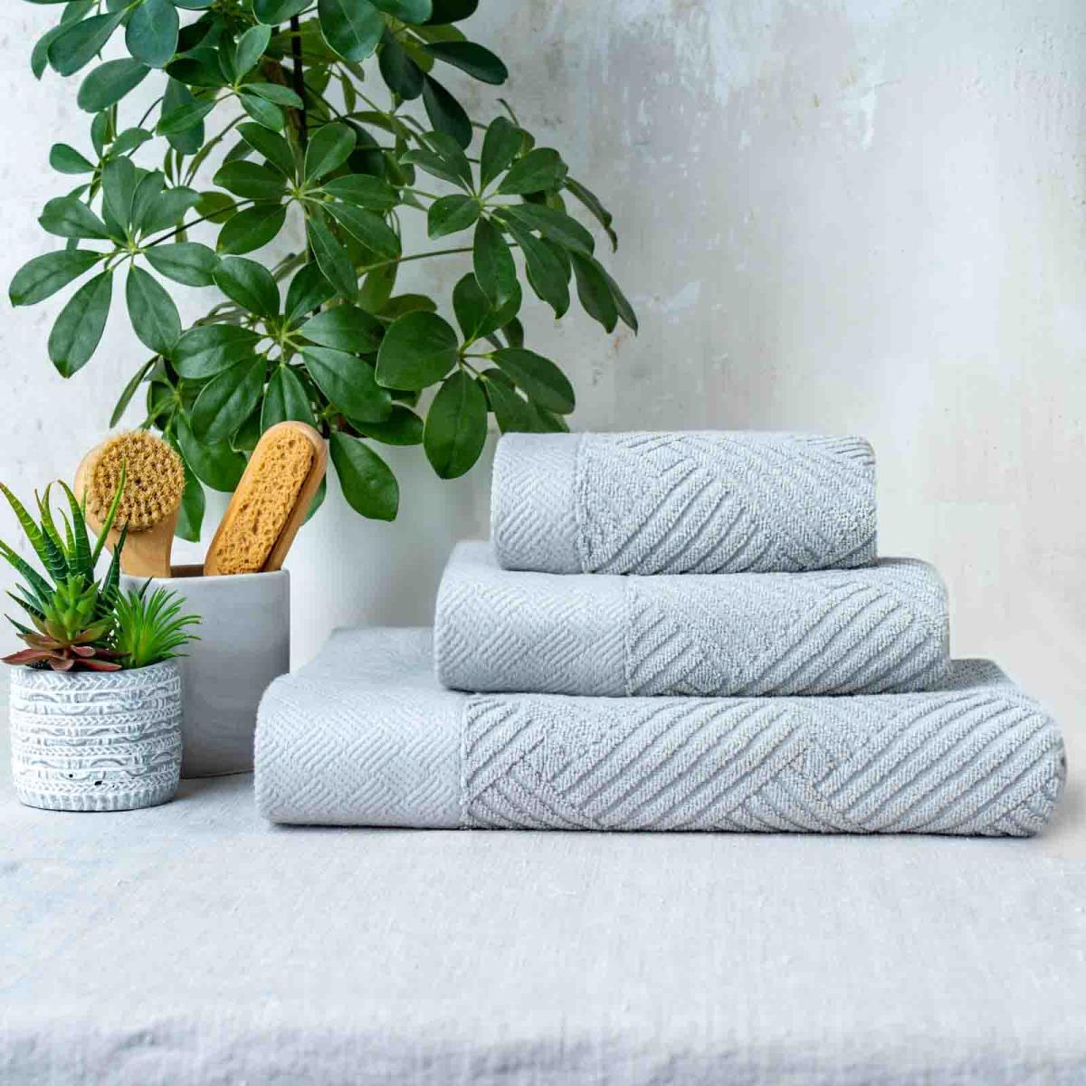 Полотенце махровое Fine Line бордюр Лима светло-серый - 0