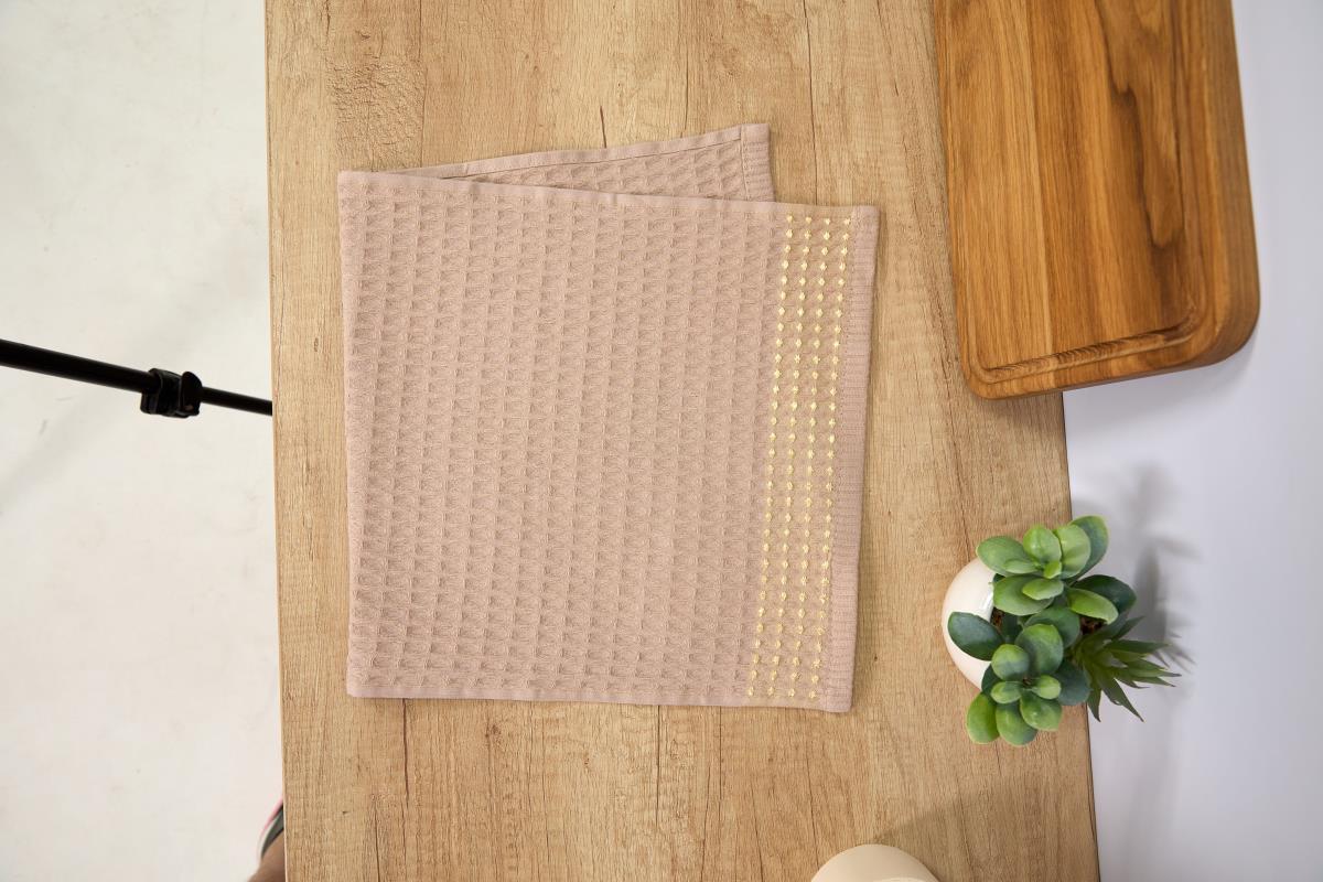 Полотенце вафельное Gala звезды песок - 0