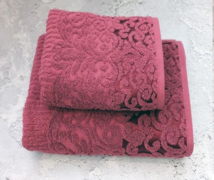Полотенце махровое NAOMI 100% хлопок, бордовый - 0