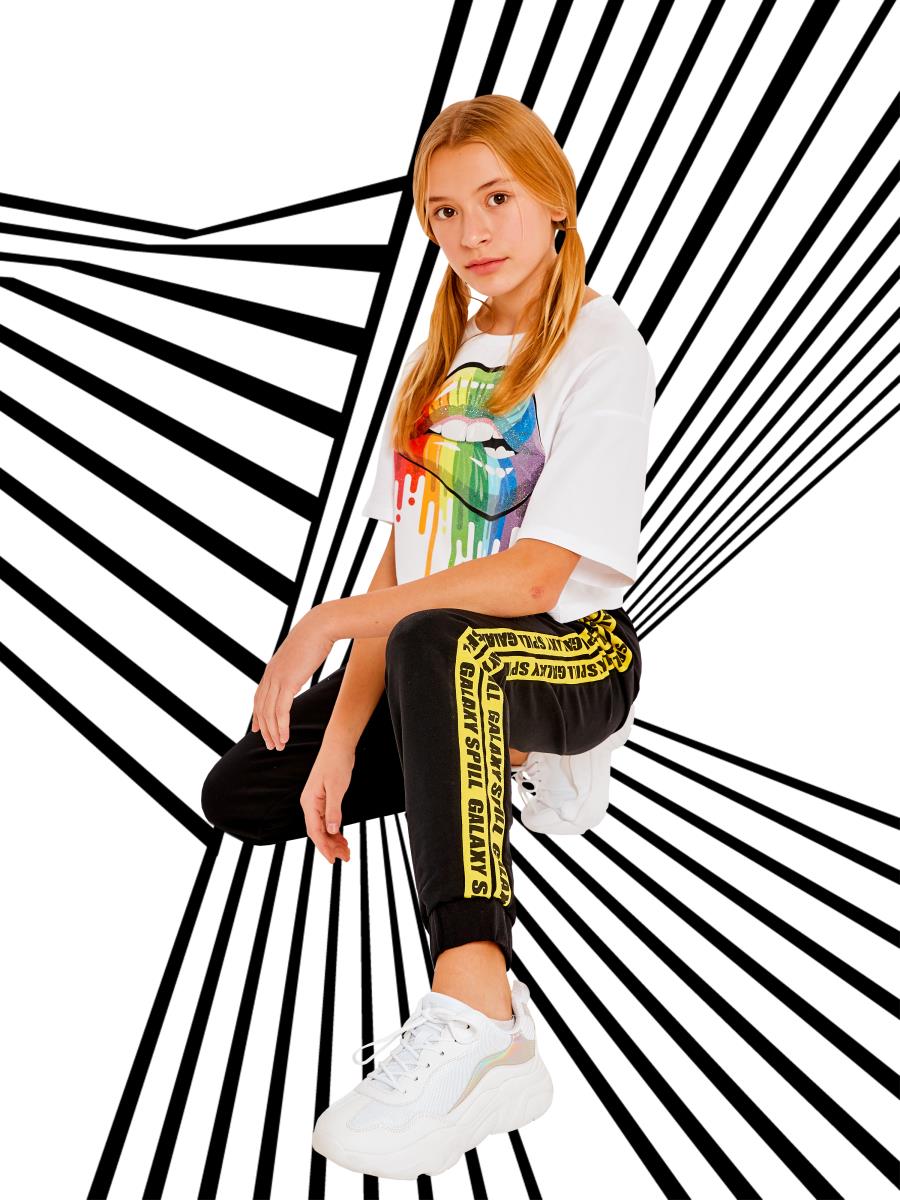 Брюки д/дев SS21GJ817 Galaxy spill черный - 0