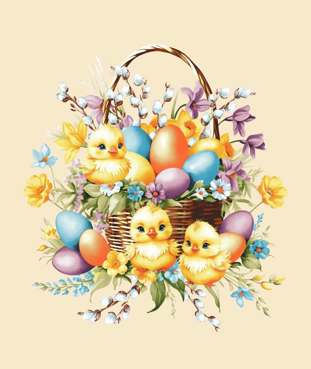 Полотно вафельное 50 см наб рис.29367-1 Яркая Пасха - 0