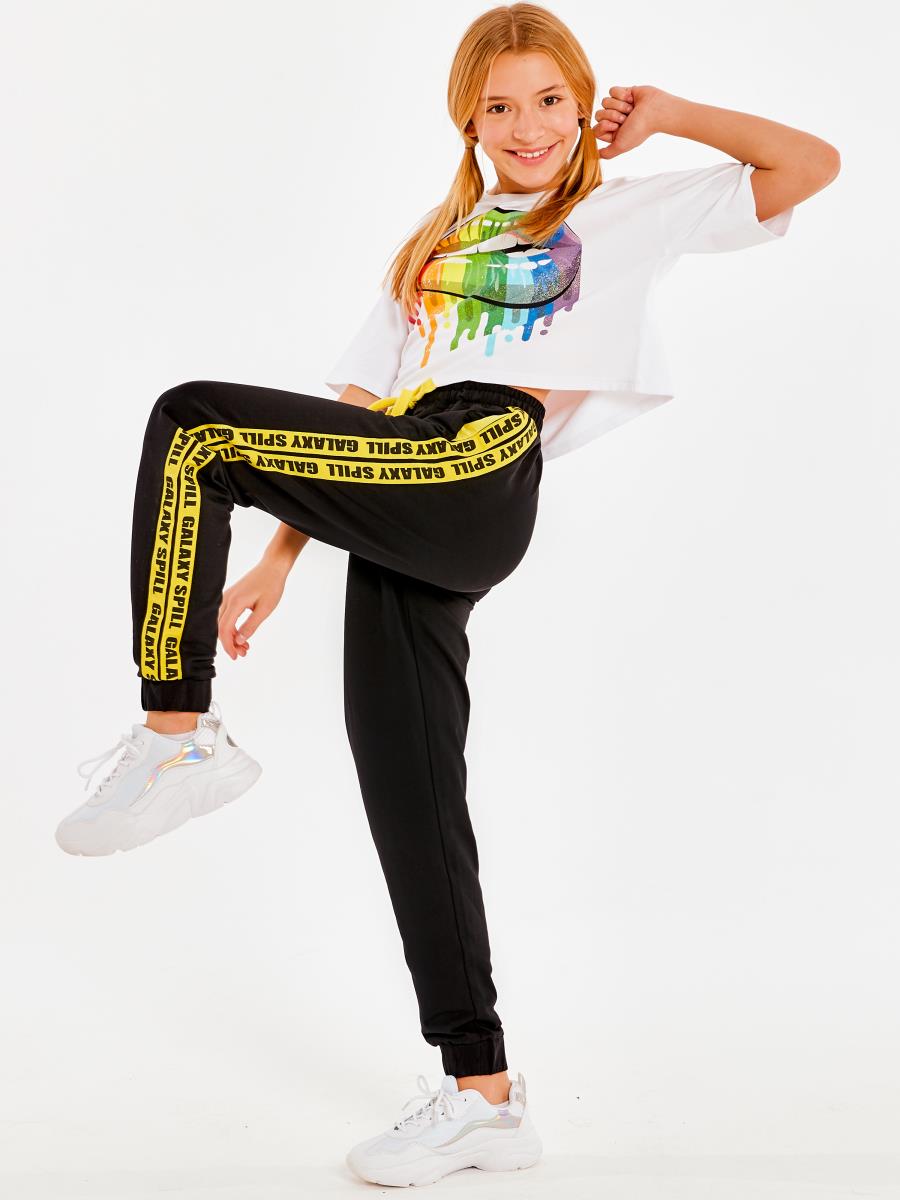 Брюки д/дев SS21GJ817 Galaxy spill черный - 1