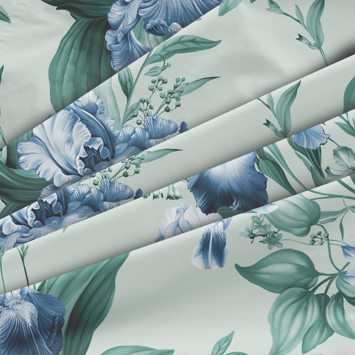 Бязь Премиум 220 см наб рис.50398-2 Ирис мятный - 2