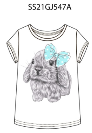 Фуфайка (футболка) д/дев Juno артикул SS21GJ547A белый - 0